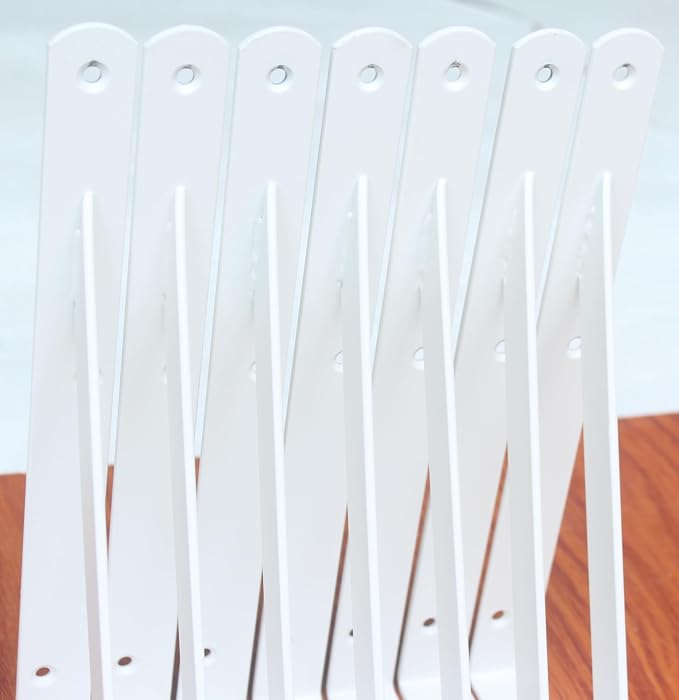 16 Pack L10 x H 8" White Heavy Duty Shelf Brackets - Image 6