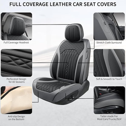 Car Seat Covers Full Set, Leather Seat Covers - Image 2