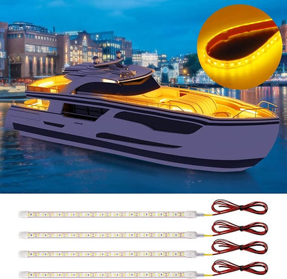 Amber Led Strip Light, 12V Car Led Lights Interior IP68 Waterproof Cuttable by DUOFU365