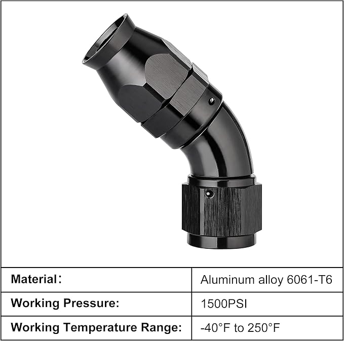 EVIL ENERGY 12AN 60 Degree PTFE One Piece Full Flow End Hose Fitting Aluminum - Image 3