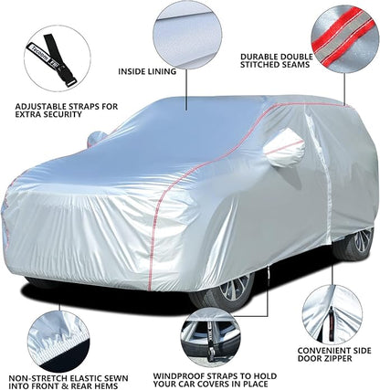 Tecoom Hard Shell Zipper Design Waterproof UV-Proof Windproof Car Cover - Image 2