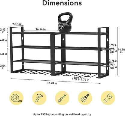 Power Tool Organizer Wall Mount, 4 Layer Heavy Duty Metal Power Tool Storage - Image 2
