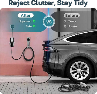 Tesla Charger Holder Wall Mount Kit, Sliver Mobile Connector Charging Cable Cord - Image 2