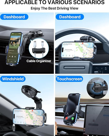 YRU Cell Phone Holder for Car Dashboard Windshield Phone Stand for iPhone 16 15 - Image 9