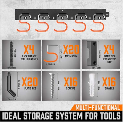 HORUSDY 64 Inch Adjustable Storage System, Wall Mount Tool Organizer, Tool - Image 7