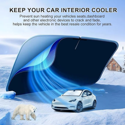 T TGBROS Windshield Sun Shade for Ford Explorer 2020-2025 Accessories Foldable - Image 2