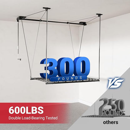 FLEXIMOUNTS Overhead Garage Storage Rack, 4x4 Ft Heavy-Duty Garage Ceiling - Image 5