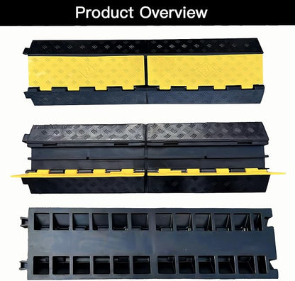 Foldable 2 Channel Rubber Cable Protector, 22000Lbs Load Capacity Wire Hose - Image 3
