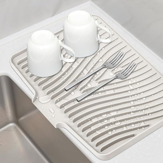 Silicone Dish Drying Mat for Kitchen Counter, Dish Drying Pad, Non-Slip Drain by TIKNIKHomeOutdoor