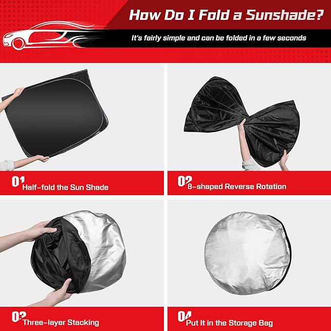 ARISMOTOR Windshield Sun Shade for Ford Escape 2020-2025, Custom Fit Foldable - Image 4