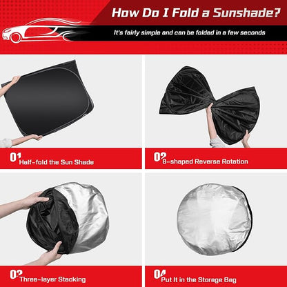 ARISMOTOR Windshield Sun Shade for Ni-ssan Frontier 2022-2025 2026, Custom Fit - Image 4