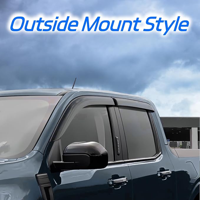 Window Rain Guards Fit for 2014-2023 Jeep Cherokee, Outside Mount Vent Window - Image 3