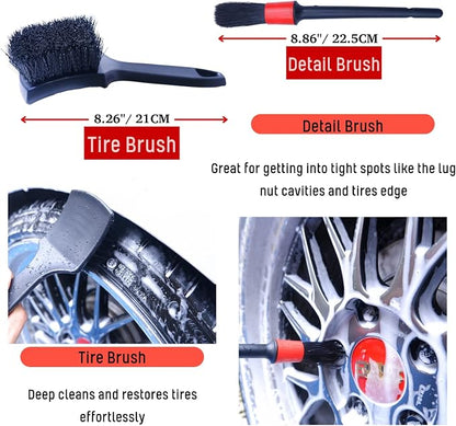 Professional 4 Pack Long Handle Wheel Brush Kit - Image 6