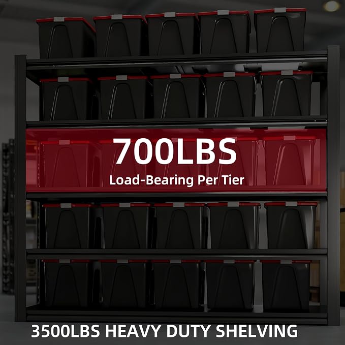 62" W x 24" D x 84" H Garage Shelving Heavy Duty Metal Shelving 3500LBS Storage - Image 4