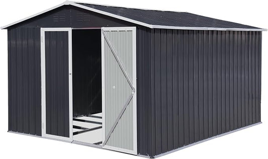 12 x 10 FT Metal Garden Shed, Outdoor Storage Shed by Hipicute