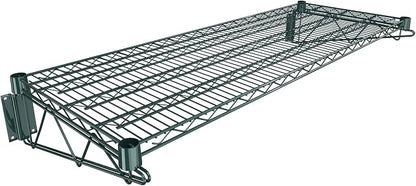 18" x 48" Green Epoxy Wire Wall Mount Shelf by Krollen+Industrial