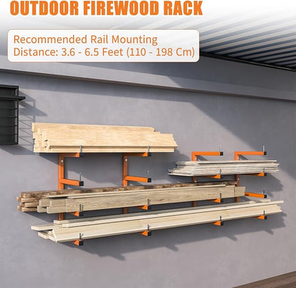 4-Pack Lumber Storage Rack, Wood Storage Racks Wall Mount, Heavy Duty Garage - Image 6