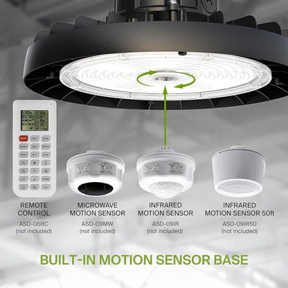 ASD LED High Bay UFO Light Fixture, Commercial Shop Lighting | 3CCT, IP69K - Image 8