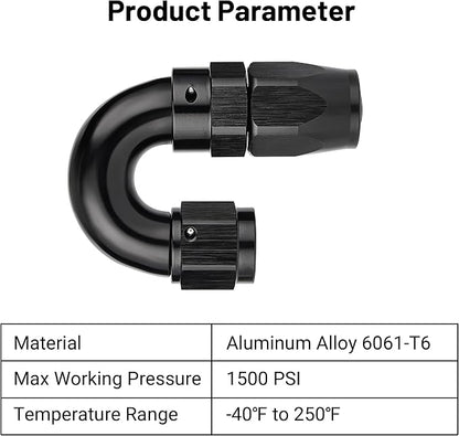 EVIL ENERGY 6AN 180 Degree One Piece Full Flow Hose End Fitting Swivel - Image 3