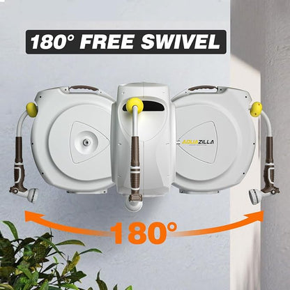 Retractable Garden Hose Reel, 1/2 in 100+6 ft, Heavy Duty Wall Mounted Water - Image 4