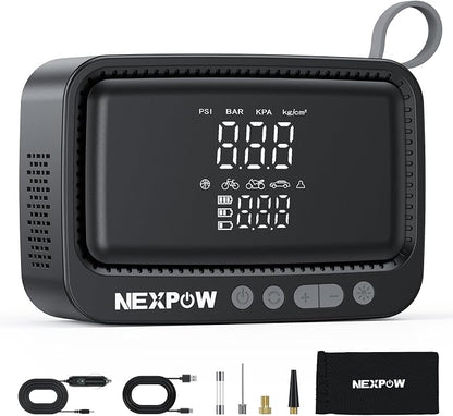 NEXPOW Tire Inflator Portable Air Compressor, 150 PSI Cordless Air Pump by NEXPOW