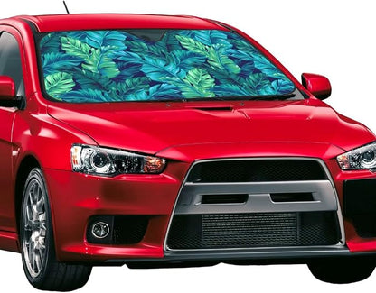 Tropical Leaves Car Windshield Sunshade Front Window Sun Visor Protector - Image 2