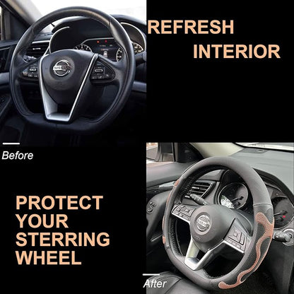 PINCTROT D Shaped Comfy Grip Steering Wheel Cover, Anti-Slip Design, Flat - Image 4