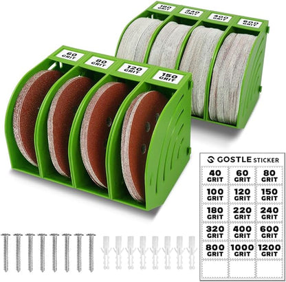 5 Inch Professional Sanding Discs Tool Storage Boxes Set by GOSTLE