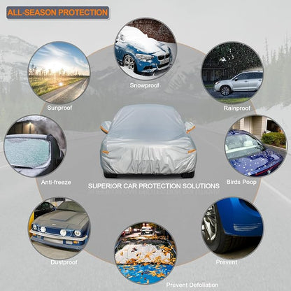 Kayme 6 Layers Hatchback Car Cover Waterproof All Weather - Image 4