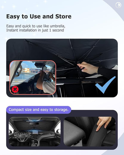 2025 Upgrade Car Windshield Sun Shade Windshield Sunshade Umbrella Protect Car - Image 8