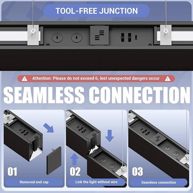 8FT LED Linear Light, 100/90/80/70/60W Up and Down Light, 3000/4000/5000K CCT - Image 3