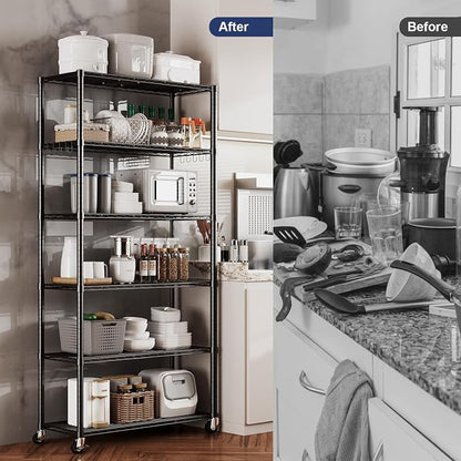 Himix 73''H X 35.5''W X14''D 6 Tier Wire Shelf - Image 3
