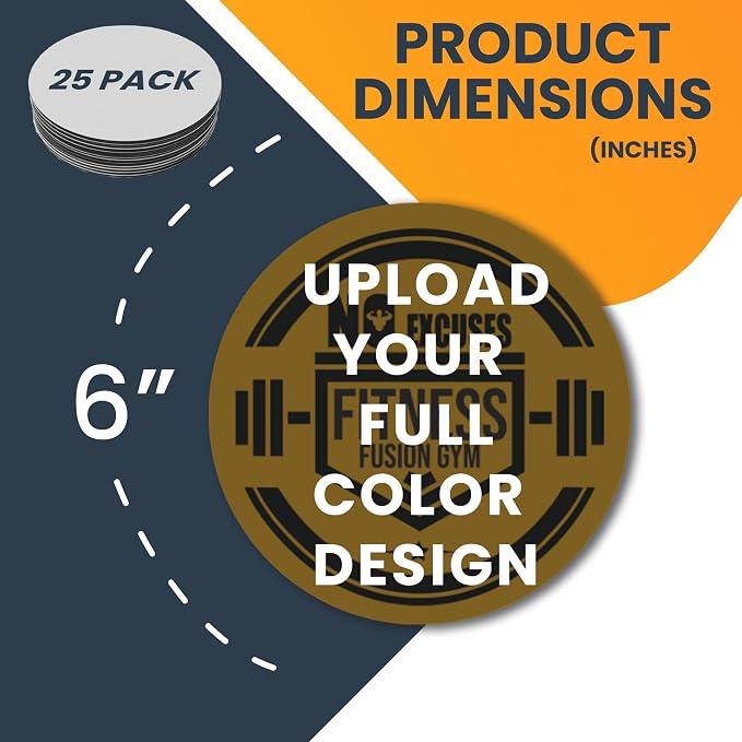 Magnet Me Up Customizable 30 Mil Round Magnet- 6”, 25 PK Weatherproof Car Magnet - Image 2