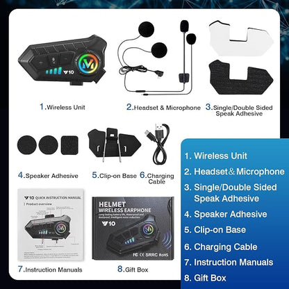FEYA Motorcycle Helmet Speakers High Battery Life Helmet Headphone IPX6 - Image 8