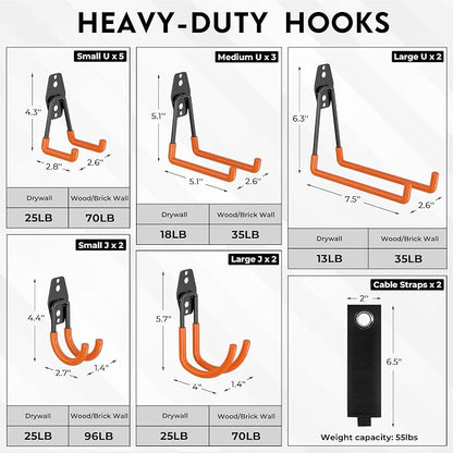 BONTEC Heavy Duty Garage Hooks, Anti-Slip Coated Black Steel - Image 2