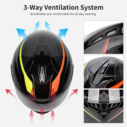 Full Face FreedConn Motorcycle Helmet Bluetooth 5.0 Integrated 2 Way Intercom - Image 8