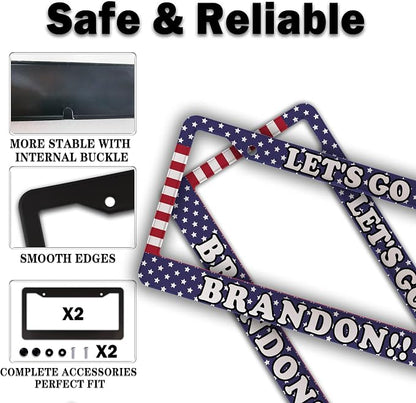License Plate Frames for Women Multicolor License Plate Covers for Men Lets Go - Image 4