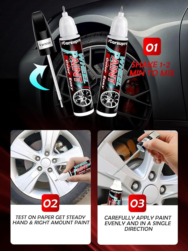 Silver wheel Touch Up Paint Wheel Scratch Repair Pen Car Rim Paint Pen Quick - Image 4