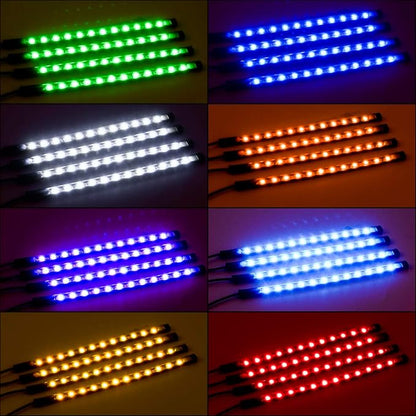 Nilight - TR-06 4PCS 48 LED Interior Lights DC 12V Multicolor Music Car Strip - Image 5