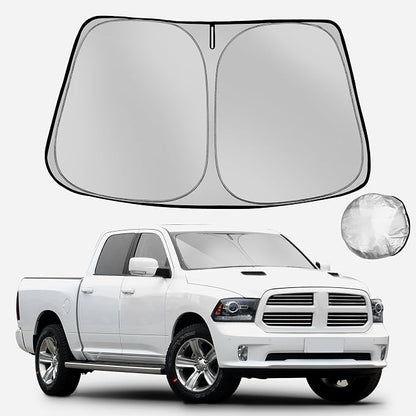 Windshield Sun Shade for 2010-2025 Dodge RAM 2500 3500 Foldable Sun Sunshade by Fonowka