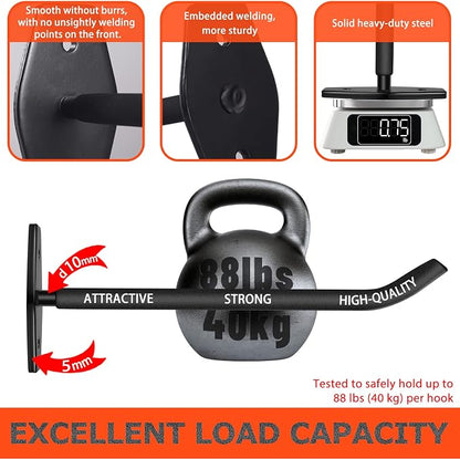 8 Pack Tire Storage Rack Wall Mount, 10in Large Garage Hooks Heavy Duty - Image 3