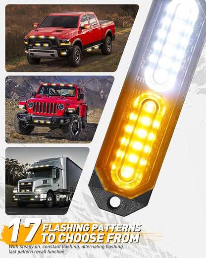 HLauto 1200T Emergency Strobe Grille Lights: 8pcs 12 LED Sync Feature Safety - Image 5