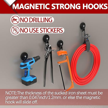 3-H Heavy Duty Magnet Garage Hooks 2 Pack, Large Strong Magnetic Hooks - Image 6