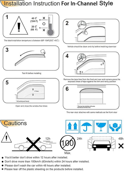 92083 Side Window Wind Deflector, Window Visor fit - Image 6