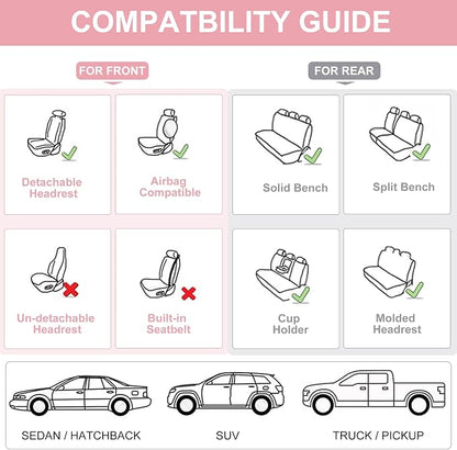 Car Seat Covers Full Set, Front and Rear Seat Covers - Image 5