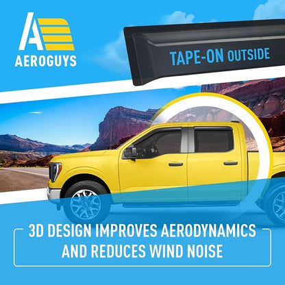 Extra Durable Window Deflectors Tape-On Window Visors Rain Guards Fit - Image 5