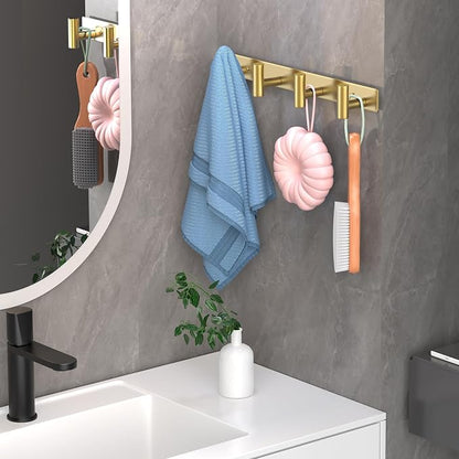 Wall Mounted Coat Rack-4 Hooks, Heavy Duty Stainless Steel Hook Rail - Image 5
