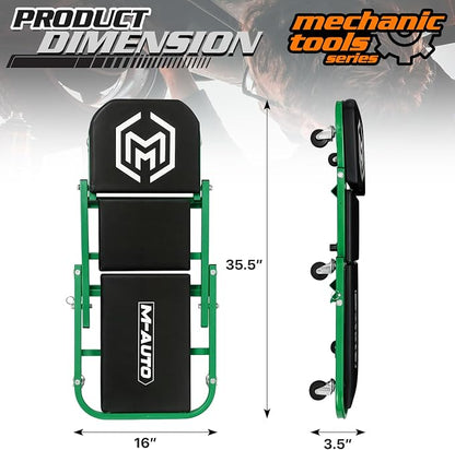 M-AUTO Foldable Z Creeper 2-in-1 Rolling Folding Car Creeper & Seat, 330LBS - Image 2