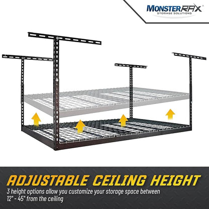 MonsterRax Overhead Garage Storage Racks 4x6, Ceiling Mounted Shelving - Image 3