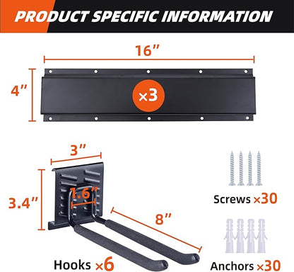 Garage Tool Organizer Wall Mount 48", Garage Wall Organizer 400 lbs, Heavy Duty - Image 5
